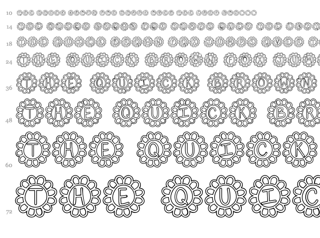 Flower Power font waterfall